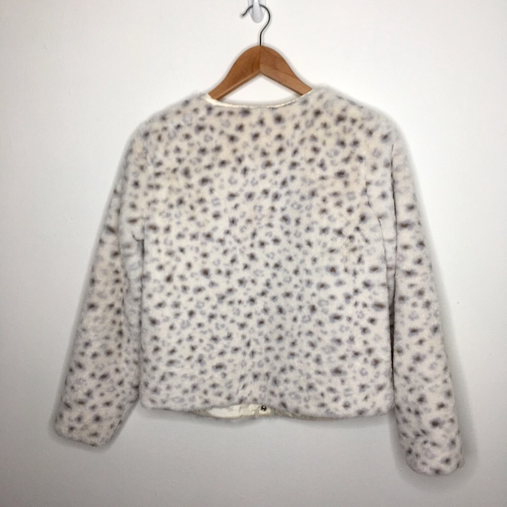 Cat & Jack White & Brown Leopard Coat XL 14/16 - Picture 3 of 9